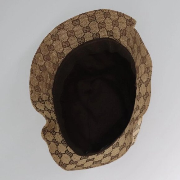 GUCCI GG Canvas Bucket Hat Web Sherry Line L Beige Green Red Auth 104161 - Picture 8 of 11